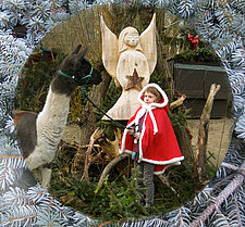 Ein Weihnachtsbaum mit Futter für Tiere